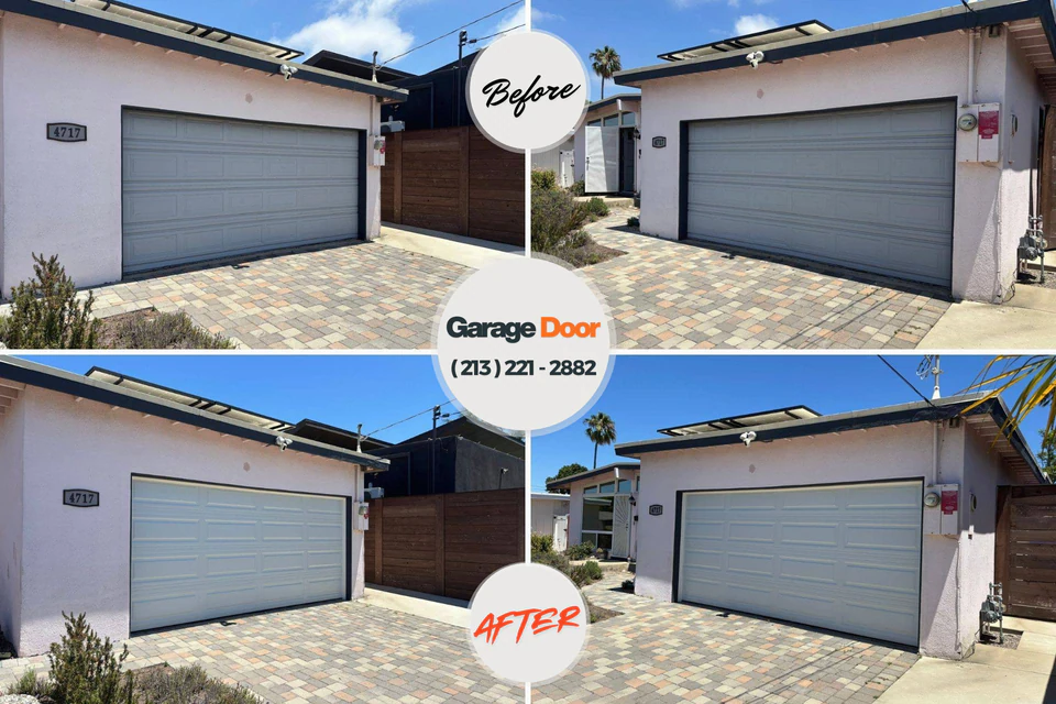 Before and after: garage door repair Elon, NC
